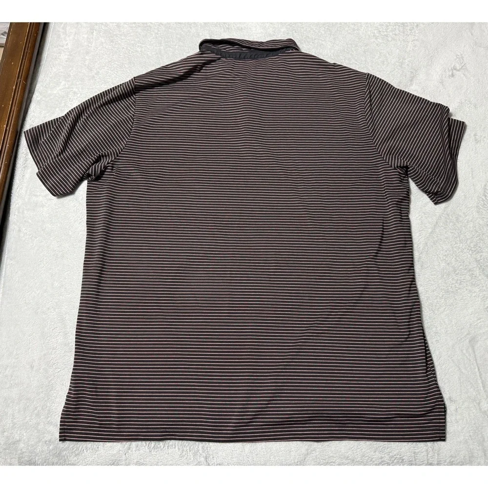 Adidas Golf Polo Shirt Mens 3XLT Black Striped Performance Short Sleeve Stretch